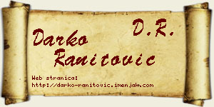 Darko Ranitović vizit kartica